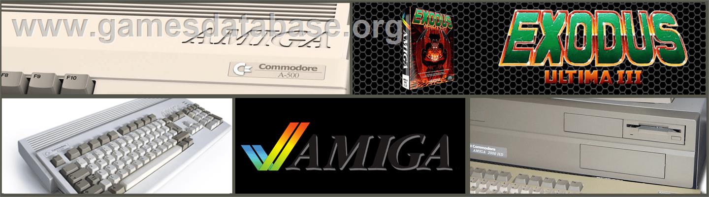 Ultima III: Exodus - Commodore Amiga - Artwork - Marquee