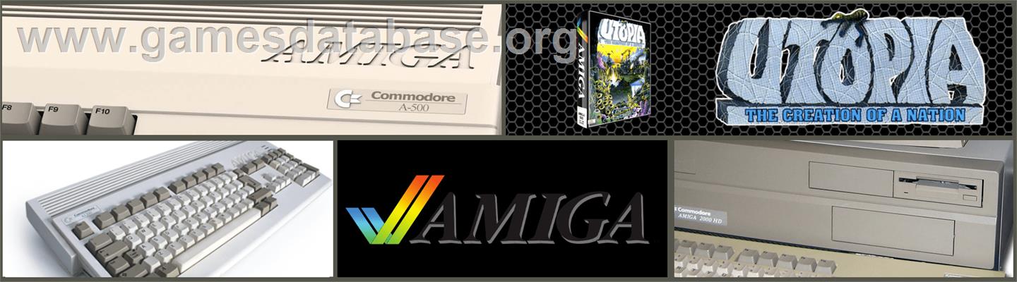 Utopia: The New Worlds - Commodore Amiga - Artwork - Marquee