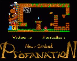 In game image of Abu Simbel Profanation on the Commodore Amiga.