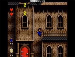 In game image of Addams Family, The on the Commodore Amiga.