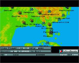 In game image of Air Bucks on the Commodore Amiga.
