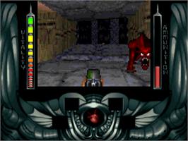 In game image of Alien Breed 3D on the Commodore Amiga.