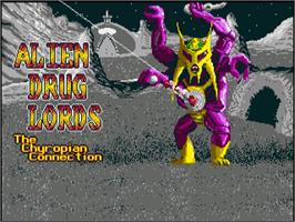 In game image of Alien Drug Lords - The Chyropian Connection on the Commodore Amiga.