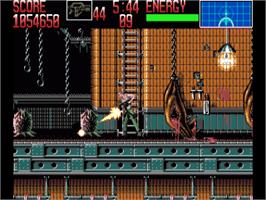 In game image of Alien³ on the Commodore Amiga.