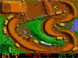 In game image of BMX Simulator on the Commodore Amiga.