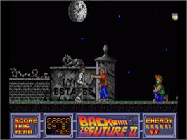 In game image of Back To The Future Part 2 on the Commodore Amiga.