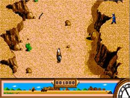 In game image of Back To The Future Part 3 on the Commodore Amiga.