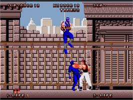 In game image of Bad Dudes on the Commodore Amiga.