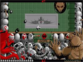 In game image of Ballistix on the Commodore Amiga.