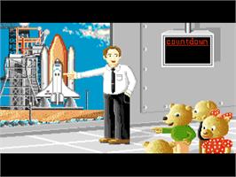 In game image of Barney Bear Goes To Space on the Commodore Amiga.