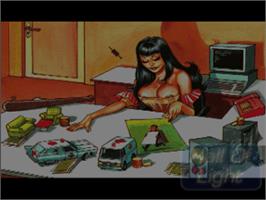 In game image of Biing!: Sex, Intrigue and Scalpels on the Commodore Amiga.