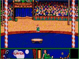 In game image of Circus Attractions on the Commodore Amiga.