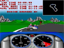 In game image of Combo Racer on the Commodore Amiga.