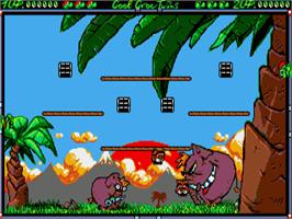In game image of Cool Croc Twins on the Commodore Amiga.