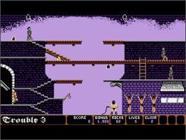 In game image of Dark Castle on the Commodore Amiga.