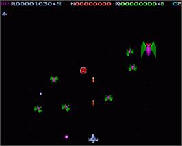 In game image of Deluxe Galaga on the Commodore Amiga.