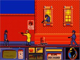 In game image of Dick Tracy on the Commodore Amiga.