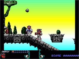 In game image of Dojo Dan on the Commodore Amiga.