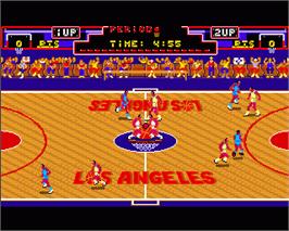 In game image of Double Dribble on the Commodore Amiga.