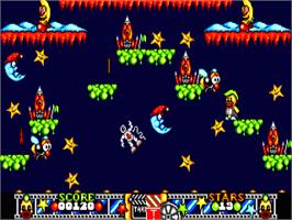 In game image of Edd the Duck on the Commodore Amiga.