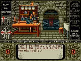 In game image of Elvira - Mistress Of The Dark on the Commodore Amiga.
