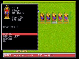 In game image of Encyclopedia of War: Ancient Battles on the Commodore Amiga.