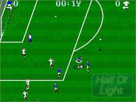 In game image of Euro Soccer on the Commodore Amiga.