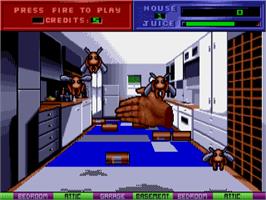 In game image of Exterminator on the Commodore Amiga.