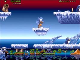 In game image of Fire and Ice on the Commodore Amiga.