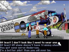 In game image of Flight Of The Amazon Queen on the Commodore Amiga.