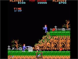 In game image of Ghosts'n Goblins on the Commodore Amiga.