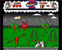 In game image of Giddy 2 - Hero In An Egg Shell on the Commodore Amiga.