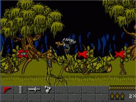 In game image of Gold of the Aztecs on the Commodore Amiga.