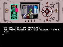 In game image of Hacker on the Commodore Amiga.
