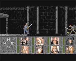 In game image of Heroes of the Lance on the Commodore Amiga.