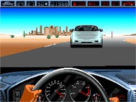 In game image of Highway Patrol 2 on the Commodore Amiga.