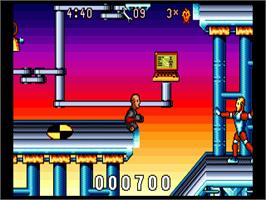 In game image of Incredible Crash Dummies on the Commodore Amiga.
