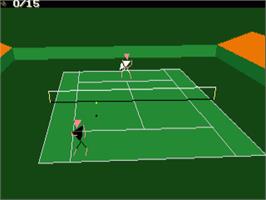In game image of International 3D Tennis on the Commodore Amiga.
