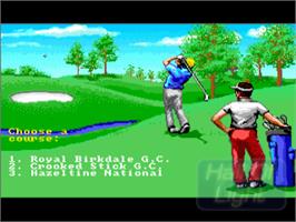 In game image of Jack Nicklaus - The Major Championship Courses Of 1989 on the Commodore Amiga.