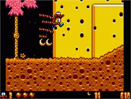 In game image of James Pond 3: Operation Starfish on the Commodore Amiga.