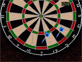 In game image of John Lowe's Ultimate Darts on the Commodore Amiga.