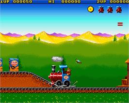 In game image of Kalas Puffs Expressen on the Commodore Amiga.