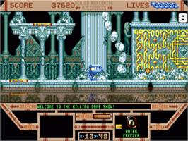 In game image of Killing Game Show on the Commodore Amiga.