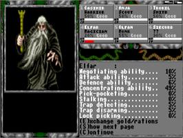 In game image of Legend of Faerghail on the Commodore Amiga.