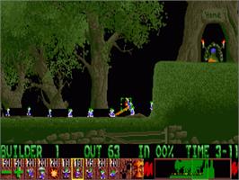 In game image of Lemmings on the Commodore Amiga.