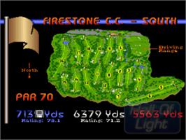 In game image of Links Championship Course 1 - Firestone Country Club Akron, Ohio on the Commodore Amiga.