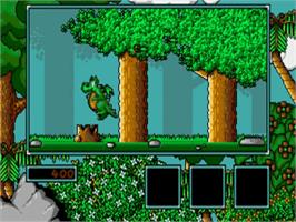 In game image of Little Puff in Dragonland on the Commodore Amiga.