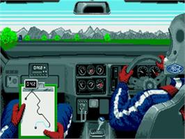 In game image of Lombard RAC Rally on the Commodore Amiga.