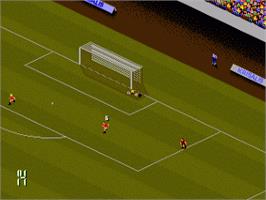 In game image of Manchester United: The Double on the Commodore Amiga.