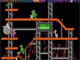 In game image of Monster Business on the Commodore Amiga.